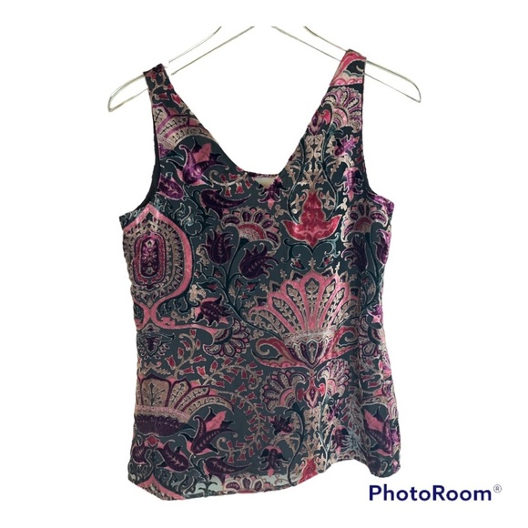 Ecru Women’s Velvet Floral V-Neck Blouse -XS - Picture 3 of 10